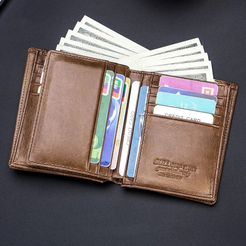 Quick leather wallet for men