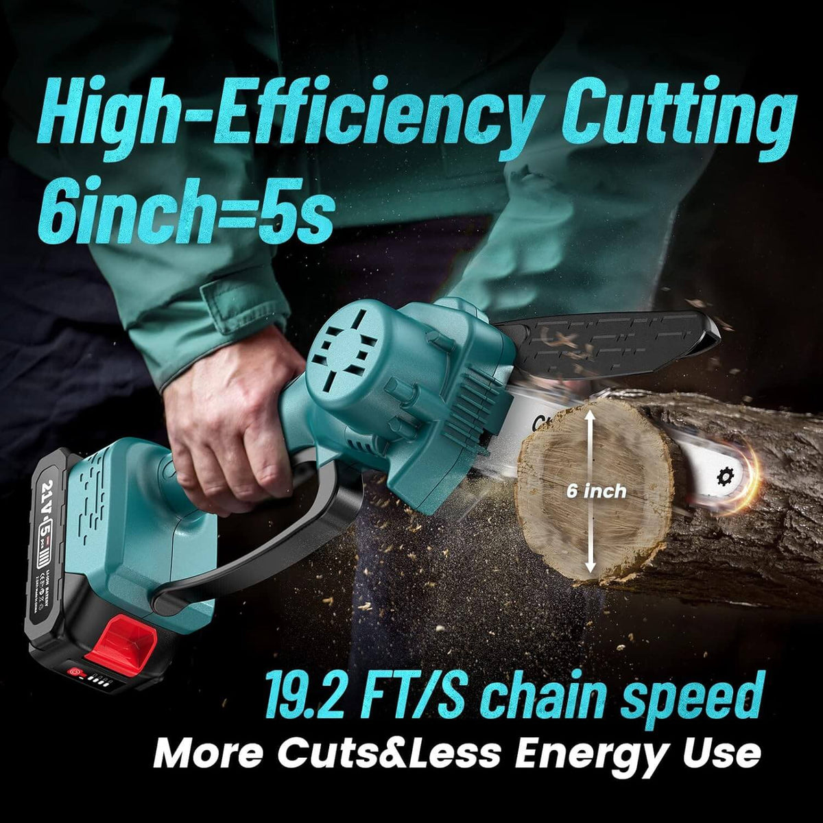 8-inch 2-in-1 cordless pole chainsaw