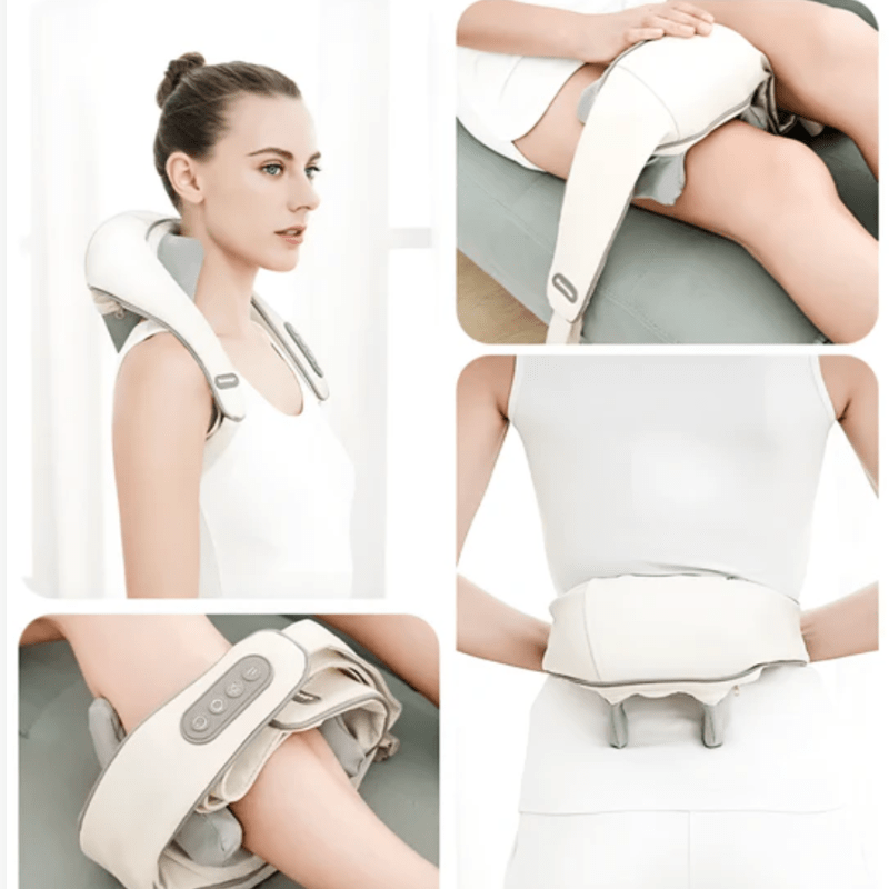 3-in-1 Shiatsu Massager (Neck and Shoulder) – Heat Therapy, Vibration, and Deep Tension Relief (Rechargeable)