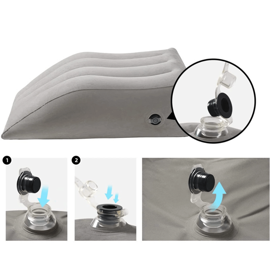Inflatable Foot and Leg Rest – Multipurpose Velvet Cushion for Comfort and Circulation