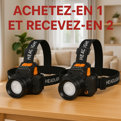 Super Powerful Zoom Headlamp - USB Rechargeable - Buy 1 Get 2 Free