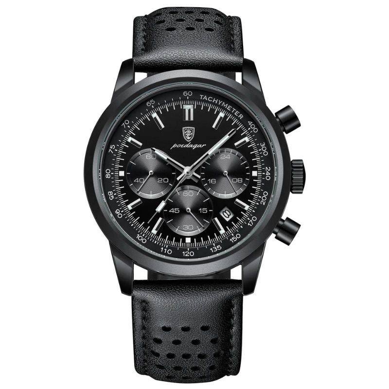 Men's stainless steel watch with a stylish leather strap | Orion