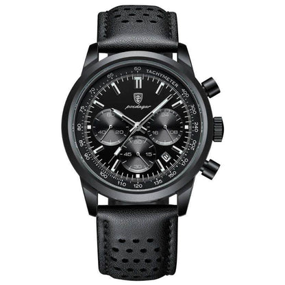 Men's stainless steel watch with a stylish leather strap | Orion
