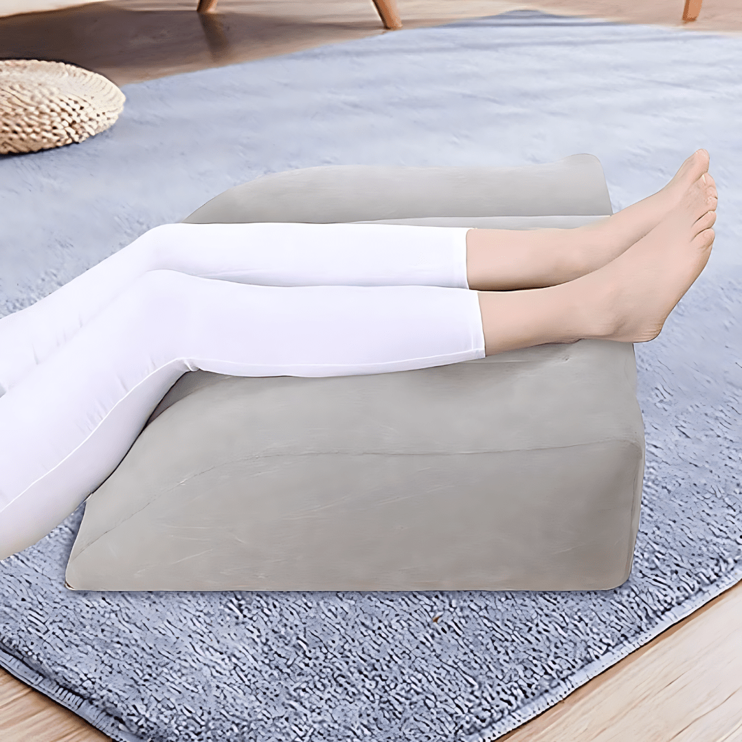 Inflatable Foot and Leg Rest – Multipurpose Velvet Cushion for Comfort and Circulation