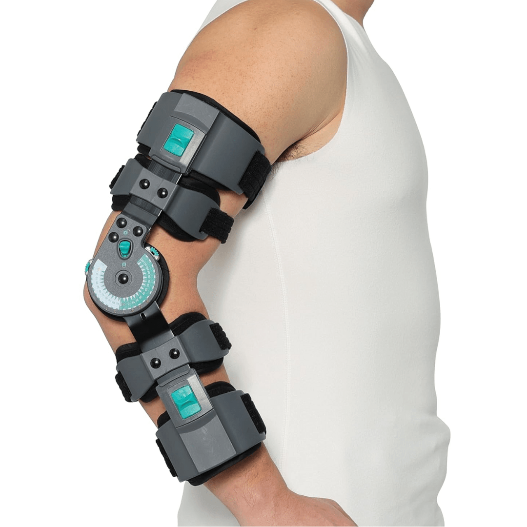 Adjustable Hinged Elbow Support – Angle Stabilization (0º-120º) and Comfort