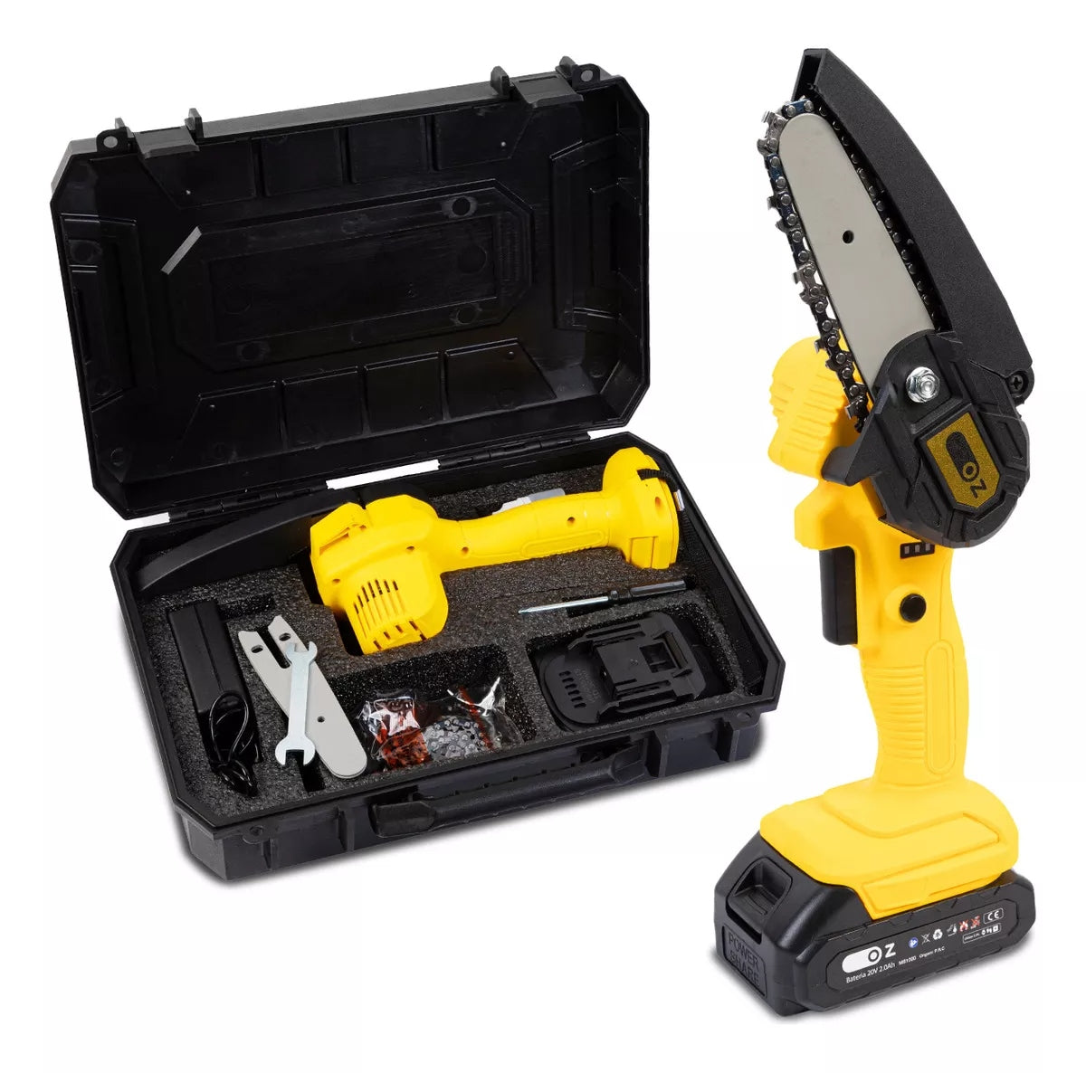 Portable electric mini chainsaw, battery-powered, dual voltage - Buy 1, get 2