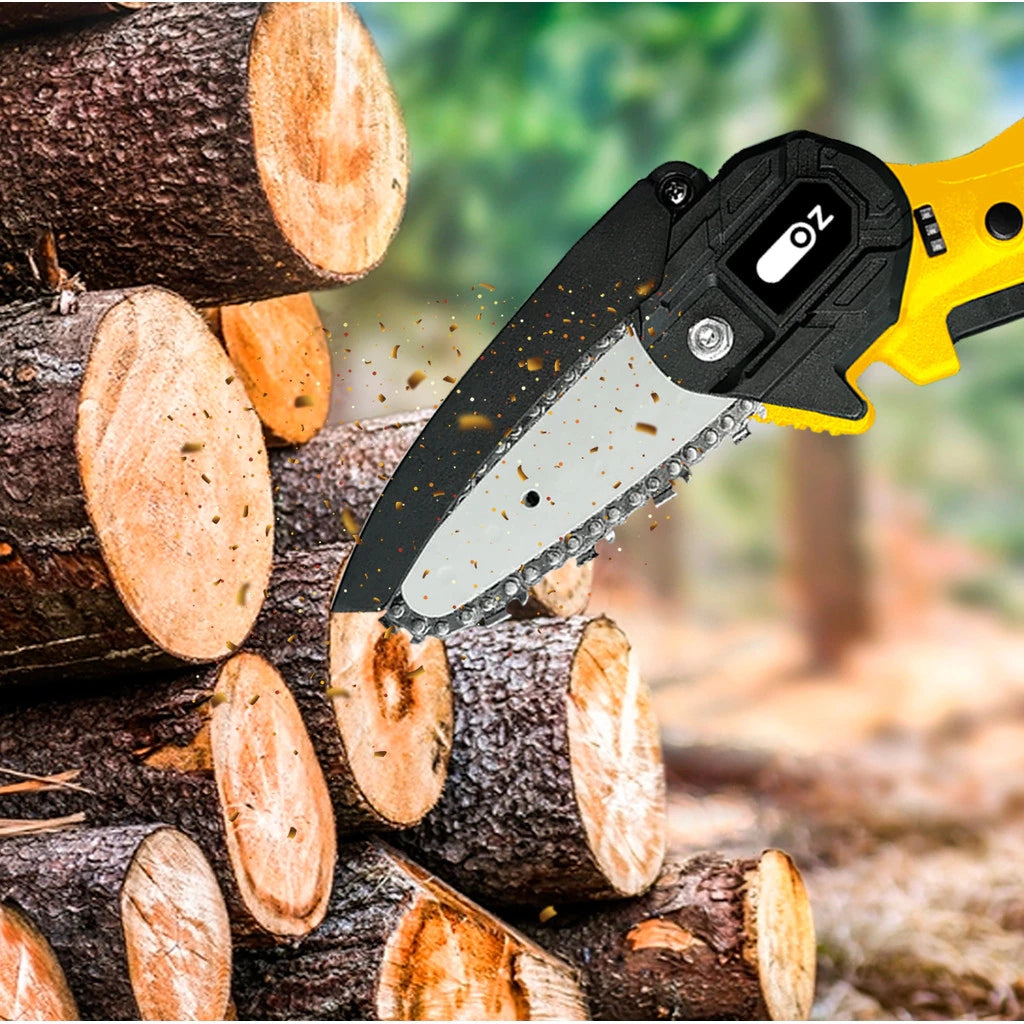 Portable electric mini chainsaw, battery-powered, dual voltage - Buy 1, get 2