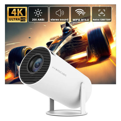 Mini Portable Projector 5G WiFi 6 BT 5.0 Android 11, Magcubic 4K 1080P Full HD 180° Rotating Projector