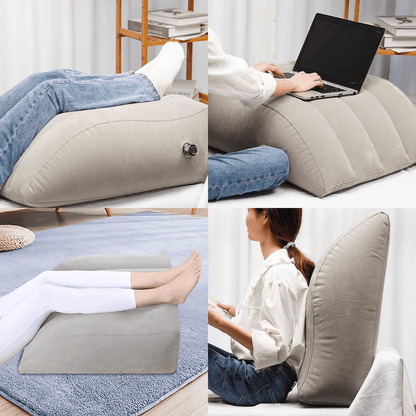 Inflatable Foot and Leg Rest – Multipurpose Velvet Cushion for Comfort and Circulation