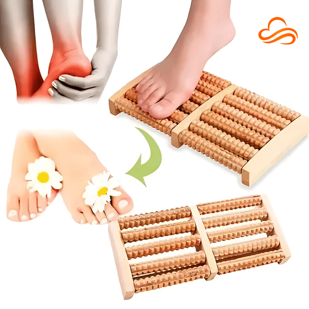 Natural Wood Foot Massager – Tension and Stress Relief, Portable Comfort