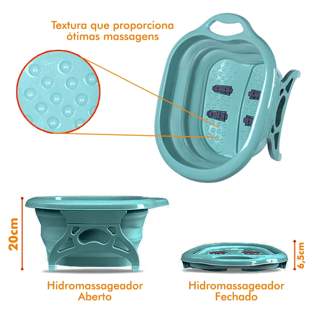 Foldable Foot Spa Basin with Massage Rollers – Comfort for Tired Feet