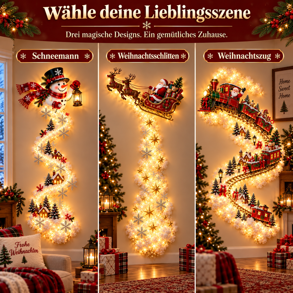 Magical Christmas Wall Light Display
