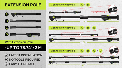 8-inch 2-in-1 cordless chainsaw with pole