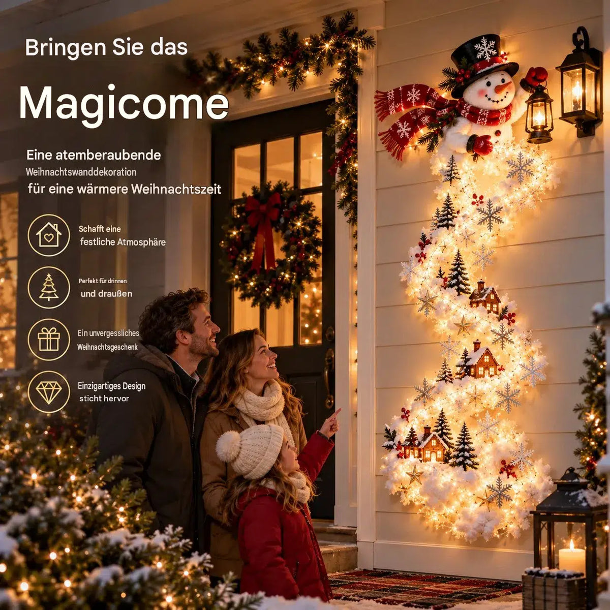 Magical Christmas Wall Light Display