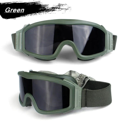 Óculos táticos com 3 lentes, óculos de combate, airsoft, paintball, proteção ocular para cs wargame, motocicleta, caminhadas