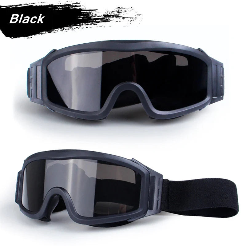Óculos táticos com 3 lentes, óculos de combate, airsoft, paintball, proteção ocular para cs wargame, motocicleta, caminhadas