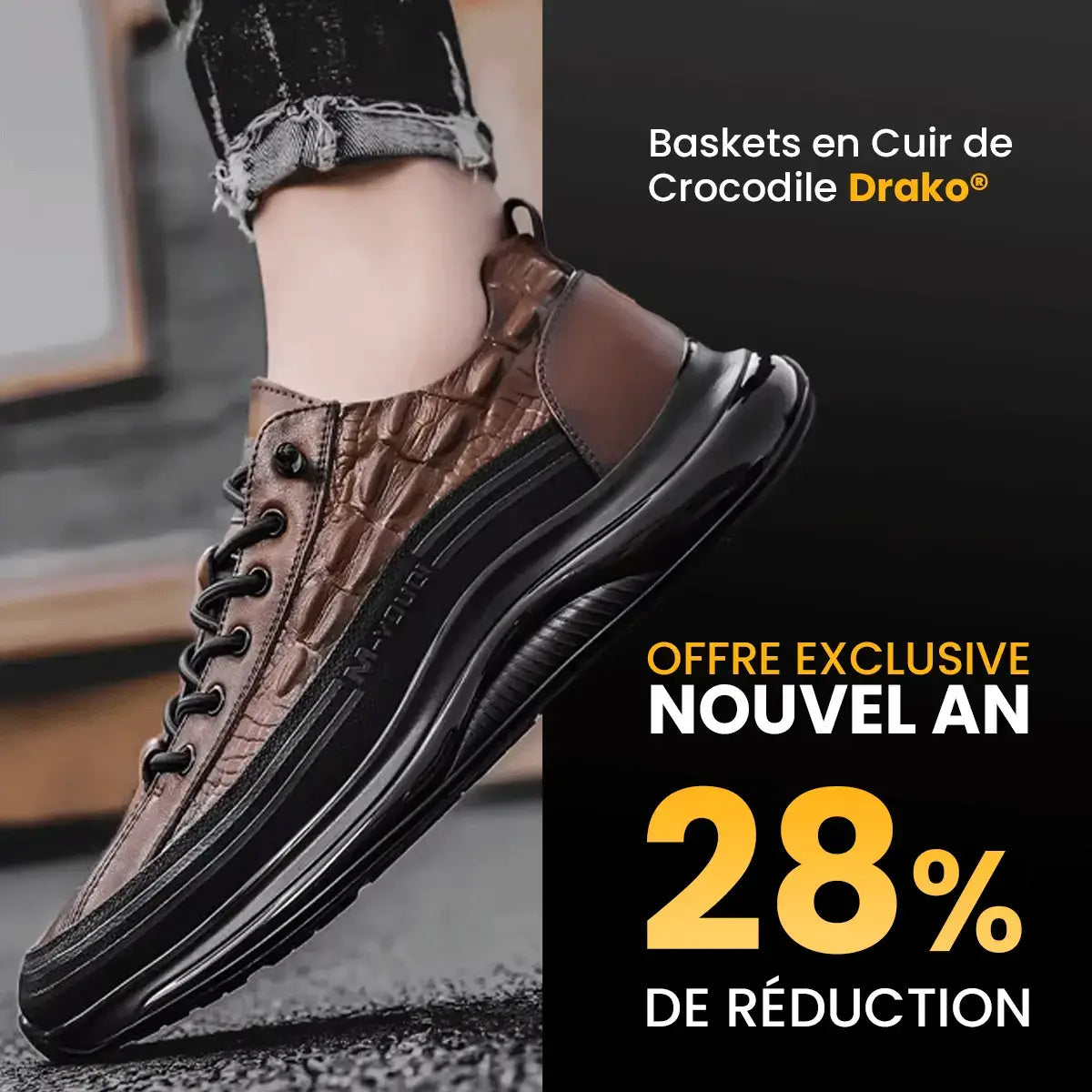 Drako® Men's Croc Skin Sneakers