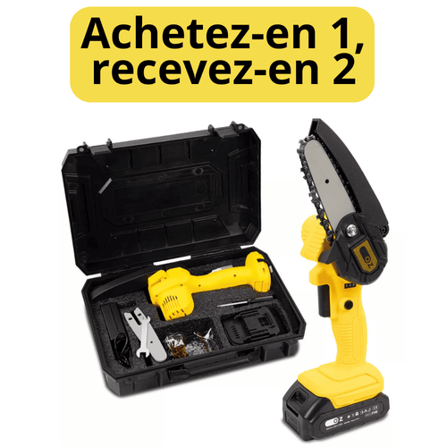 Portable electric mini chainsaw, battery-powered, dual voltage - Buy 1, get 2
