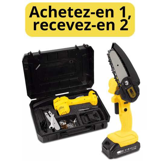 Portable electric mini chainsaw, battery-powered, dual voltage - Buy 1, get 2