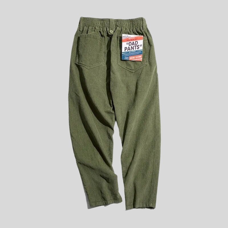 Stylish green corduroy trousers for men