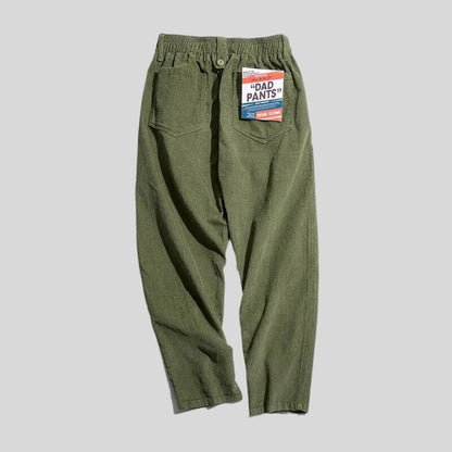 Stylish green corduroy trousers for men