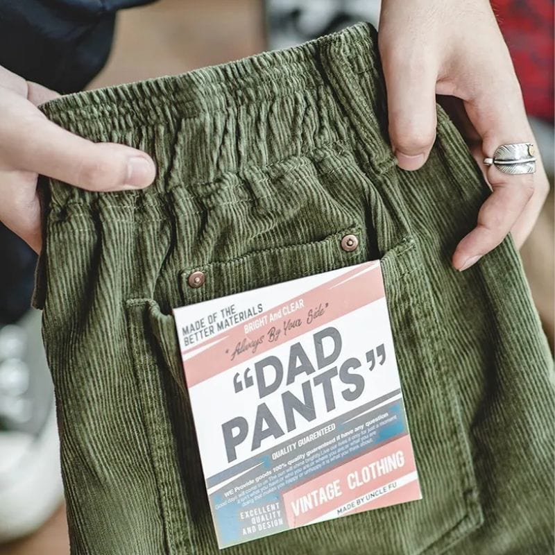 Stylish green corduroy trousers for men