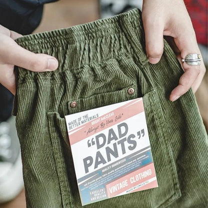 Stylish green corduroy trousers for men
