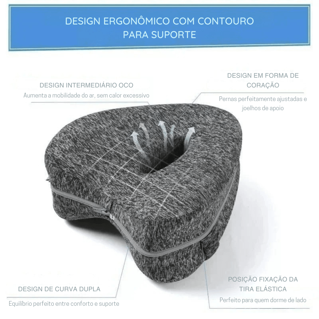 Memory Foam Leg Pillow – Spine Alignment, Knee and Sciatica Pain Relief, Side Sleeping