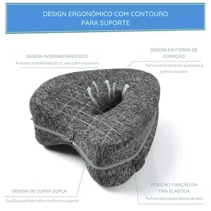 Memory Foam Leg Pillow – Spine Alignment, Knee and Sciatica Pain Relief, Side Sleeping
