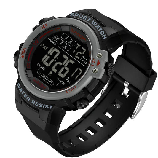 Sanda relógio masculino estilo militar g, despertador digital led, moda esportiva, display duplo, 50m, à prova d'água