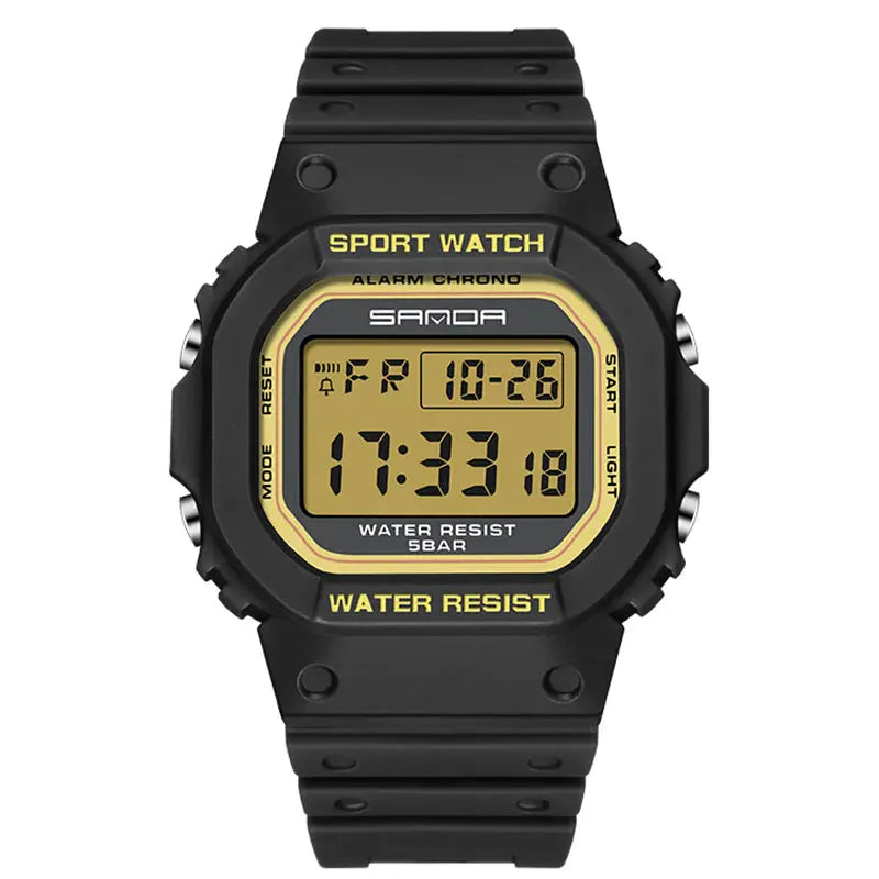 SANDA-G Style Relógio Militar para Homens e Mulheres, Resistente À Água, Relógios Esportivos, Quadrado LED, Relógios de Pulso Digitais, Presente Casal, Moda