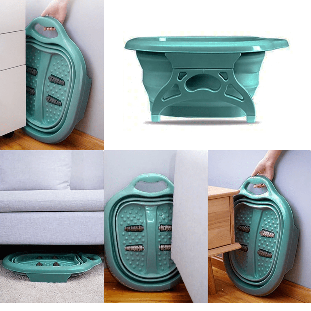 Foldable Foot Spa Basin with Massage Rollers – Comfort for Tired Feet