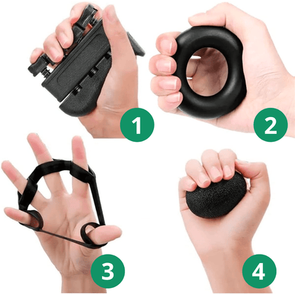 4-in-1 Hand and Finger Strengthener Kit – Rehabilitation, Arthritis Relief, and Strength Building for Weight Training