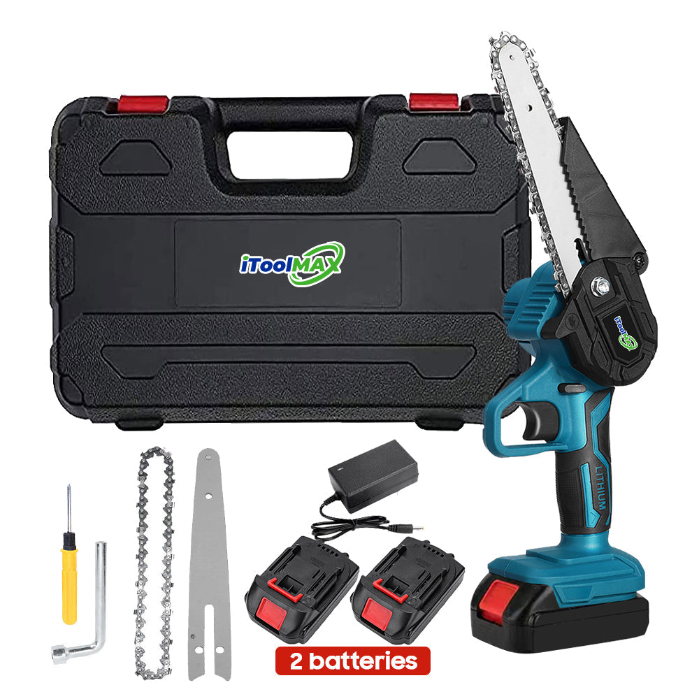 4"/6" Cordless Wood-Cutting Chainsaw with 2 Power Batteries