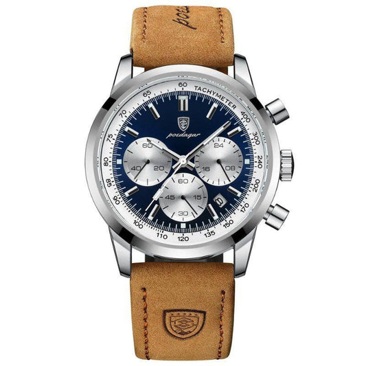 Men's stainless steel watch with a stylish leather strap | Orion