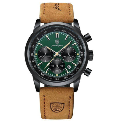 Men's stainless steel watch with a stylish leather strap | Orion