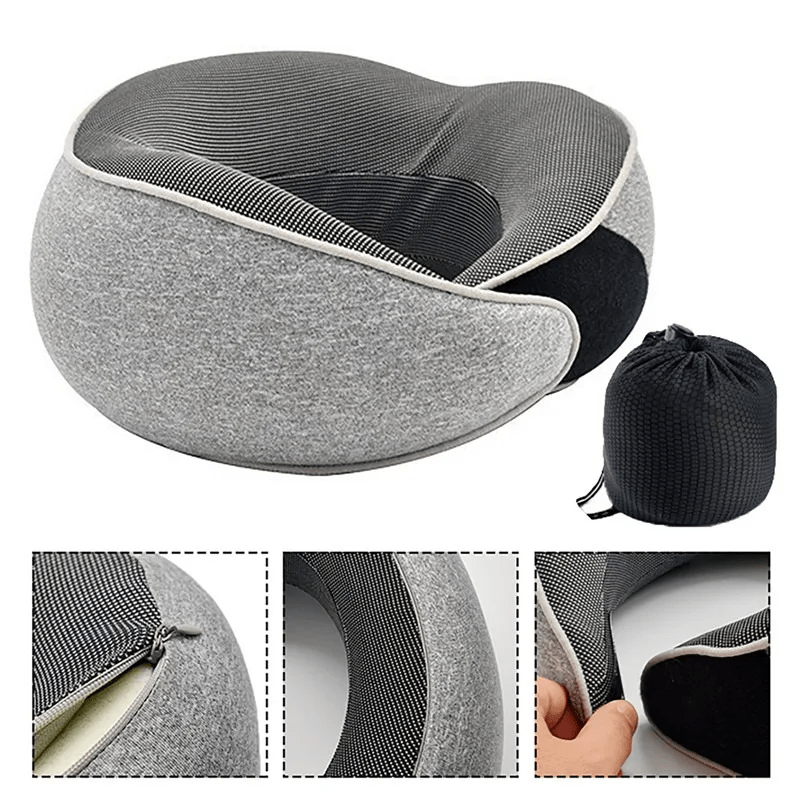 360º Ergonomic Neck Pillow – Memory Foam, Firm Support for Travel