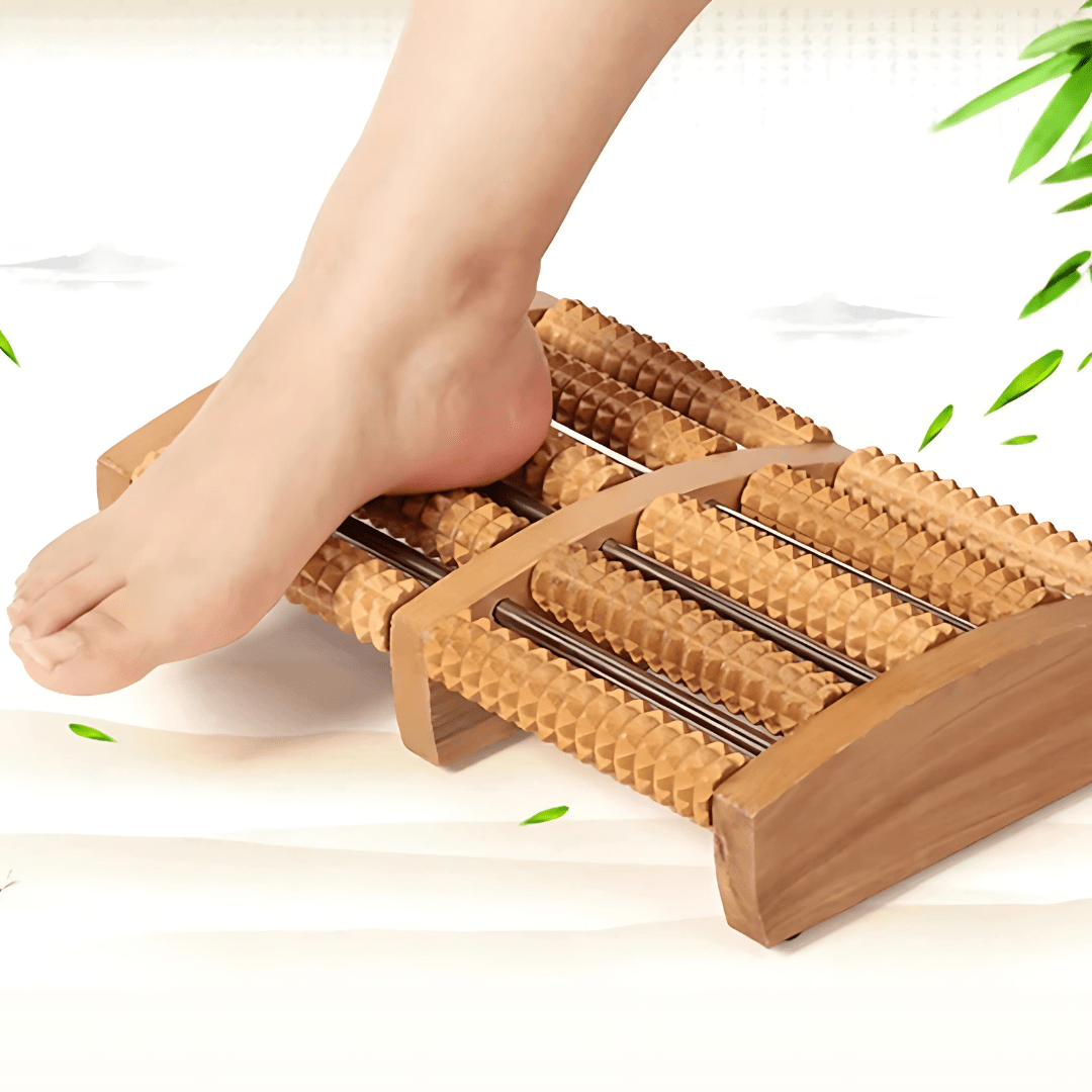 Natural Wood Foot Massager – Tension and Stress Relief, Portable Comfort