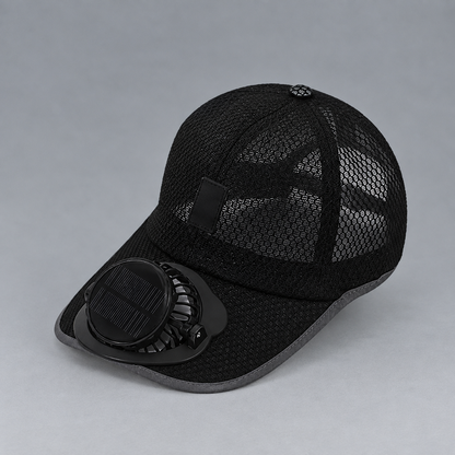 Solar-Powered Cap with Fan